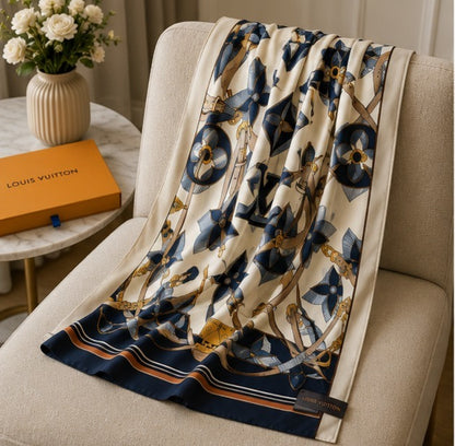 Louis Vuitton Monogram Floral Silk Feel Women's Stole