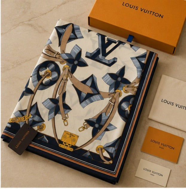 Louis Vuitton Monogram Floral Silk Feel Women's Stole
