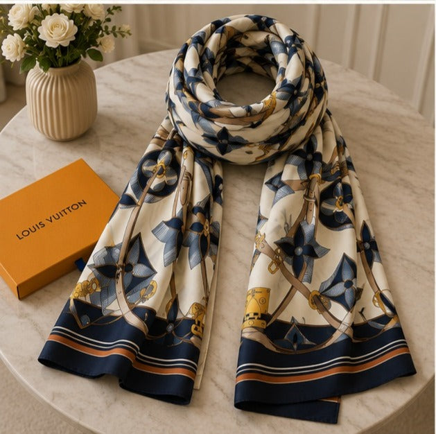 Louis Vuitton Monogram Floral Silk Feel Women's Stole
