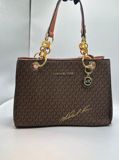 Michael Kors Signature MK Large Tote Bag with Chain Handle