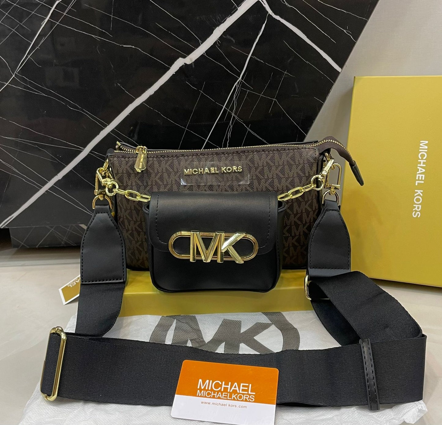 Michael Kors MK Logo Multi-Pouch Crossbody Bag