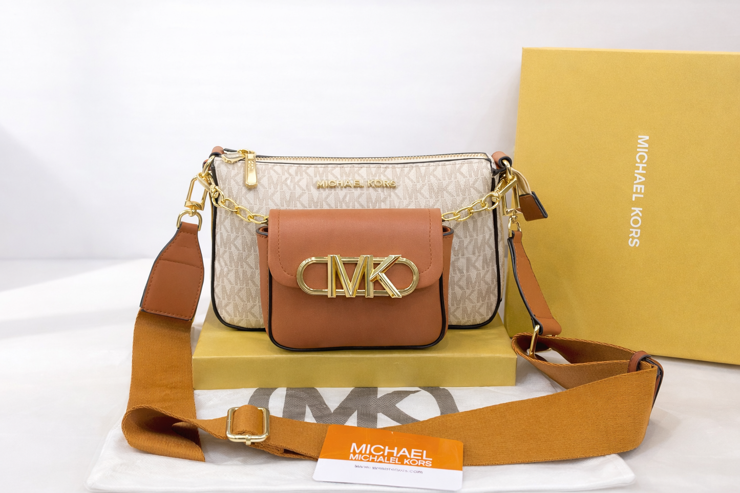Michael Kors MK Logo Multi-Pouch Crossbody Bag