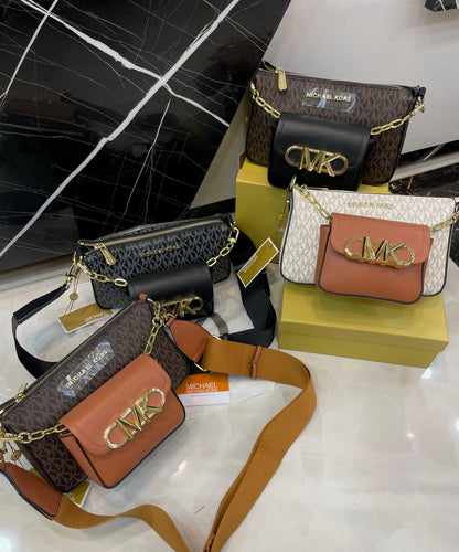 Michael Kors MK Logo Multi-Pouch Crossbody Bag