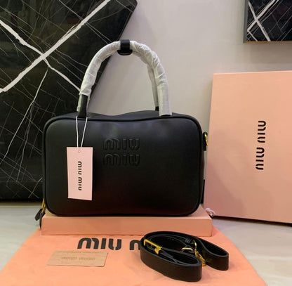 Miu Miu Embossed Logo Top-Handle Shoulder Bag