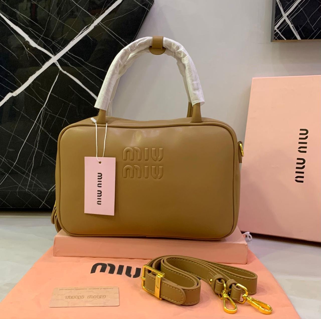 Miu Miu Embossed Logo Top-Handle Shoulder Bag
