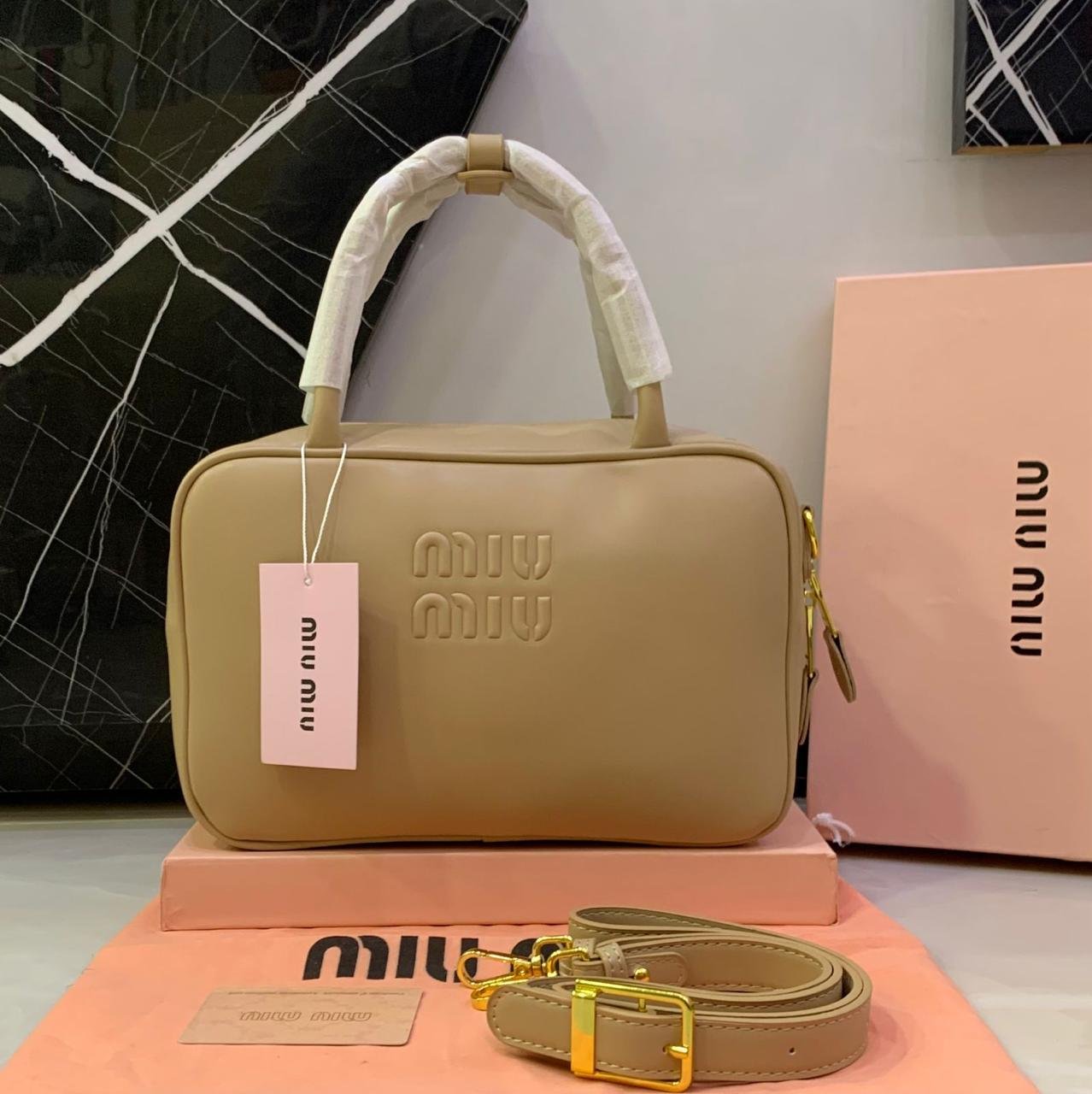 Miu Miu Embossed Logo Top-Handle Shoulder Bag