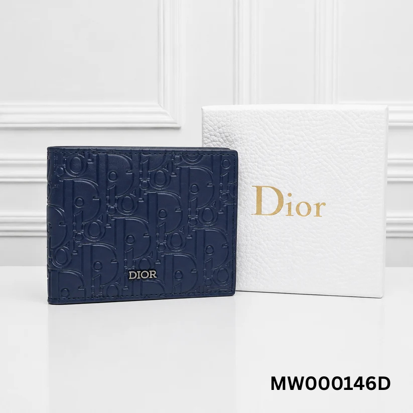 Dior Oblique Embossed Leather Bifold Wallet