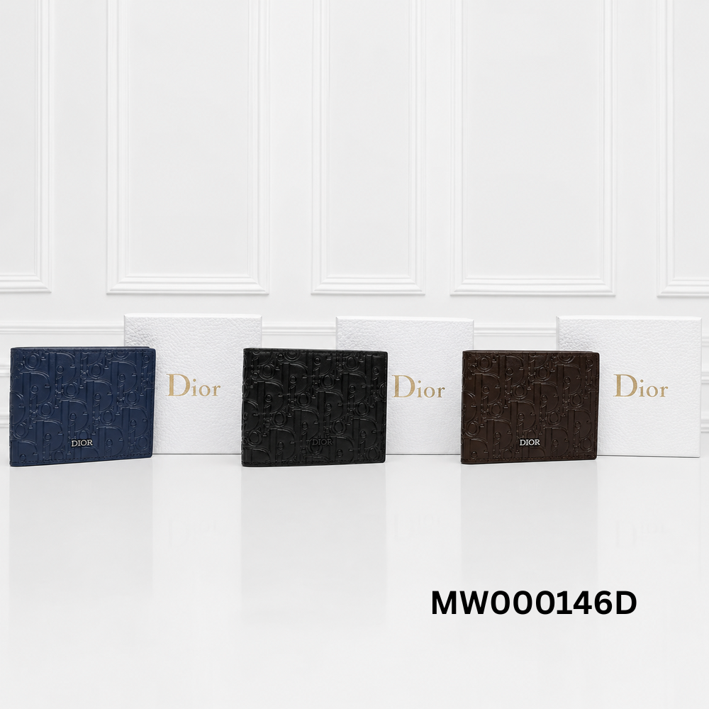 Dior Oblique Embossed Leather Bifold Wallet