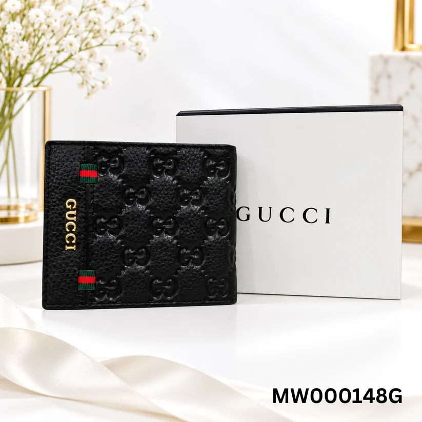 Gucci GG Embossed Web Stripe Bifold Wallet