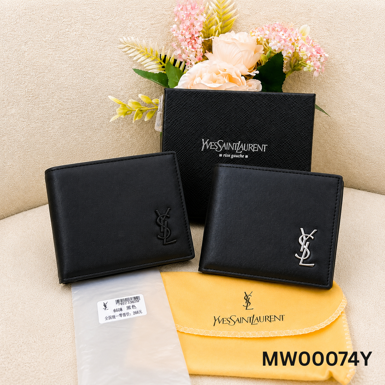 YSL Saint Laurent Classic Smooth Leather Premium Bifold Wallet