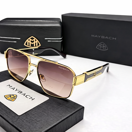 Maybach-Inspired Luxury Aviator Metal Frame Sunglasses