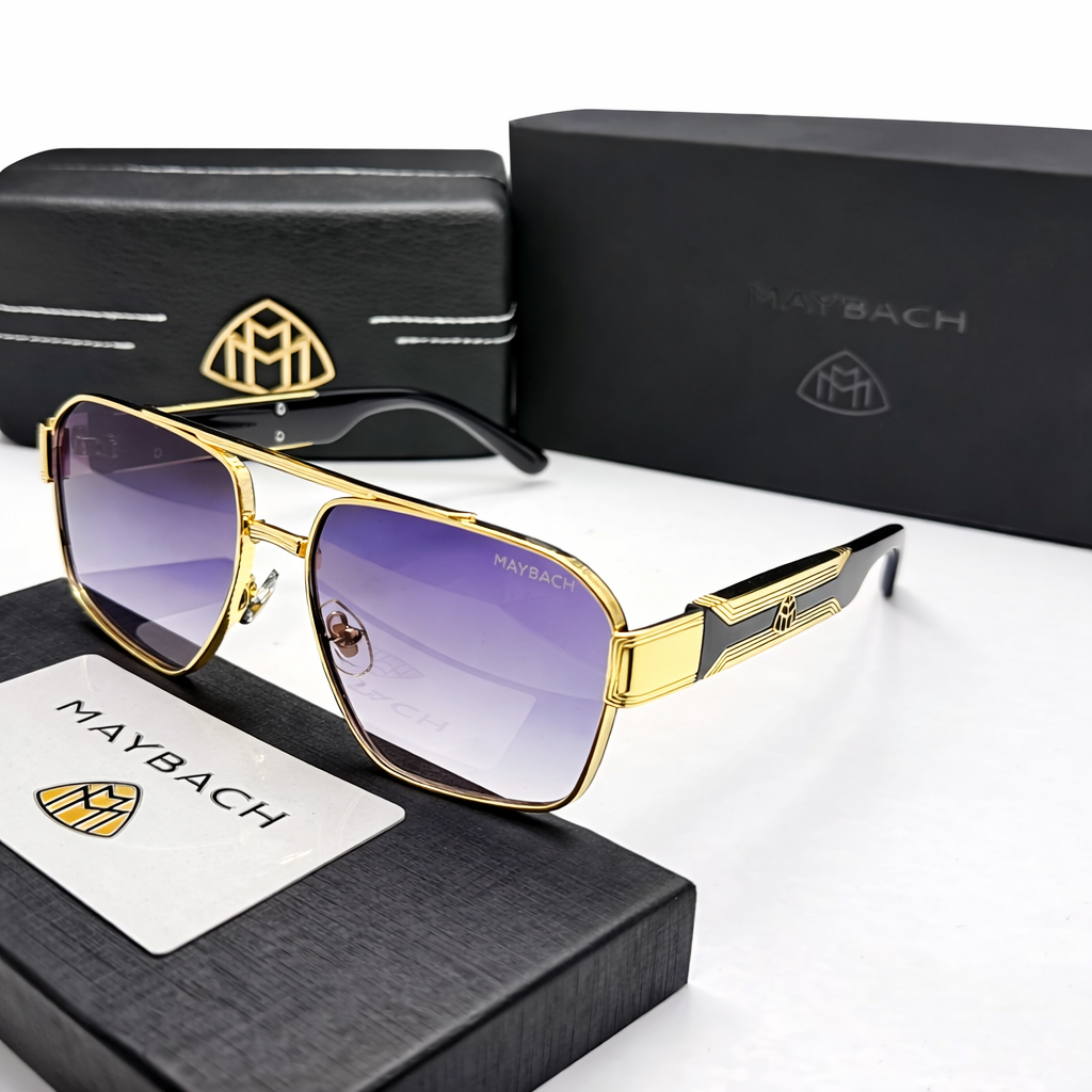 Maybach-Inspired Luxury Aviator Metal Frame Sunglasses