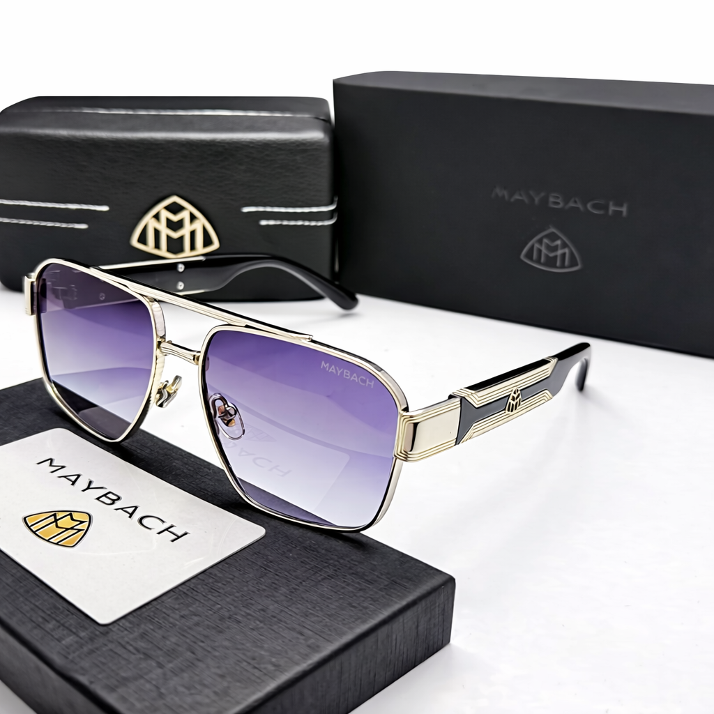 Maybach-Inspired Luxury Aviator Metal Frame Sunglasses