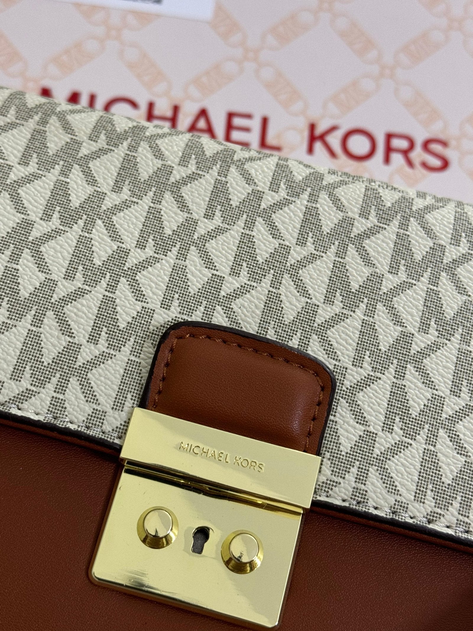 Michael Kors Monogram Canvas Flap Crossbody Bag