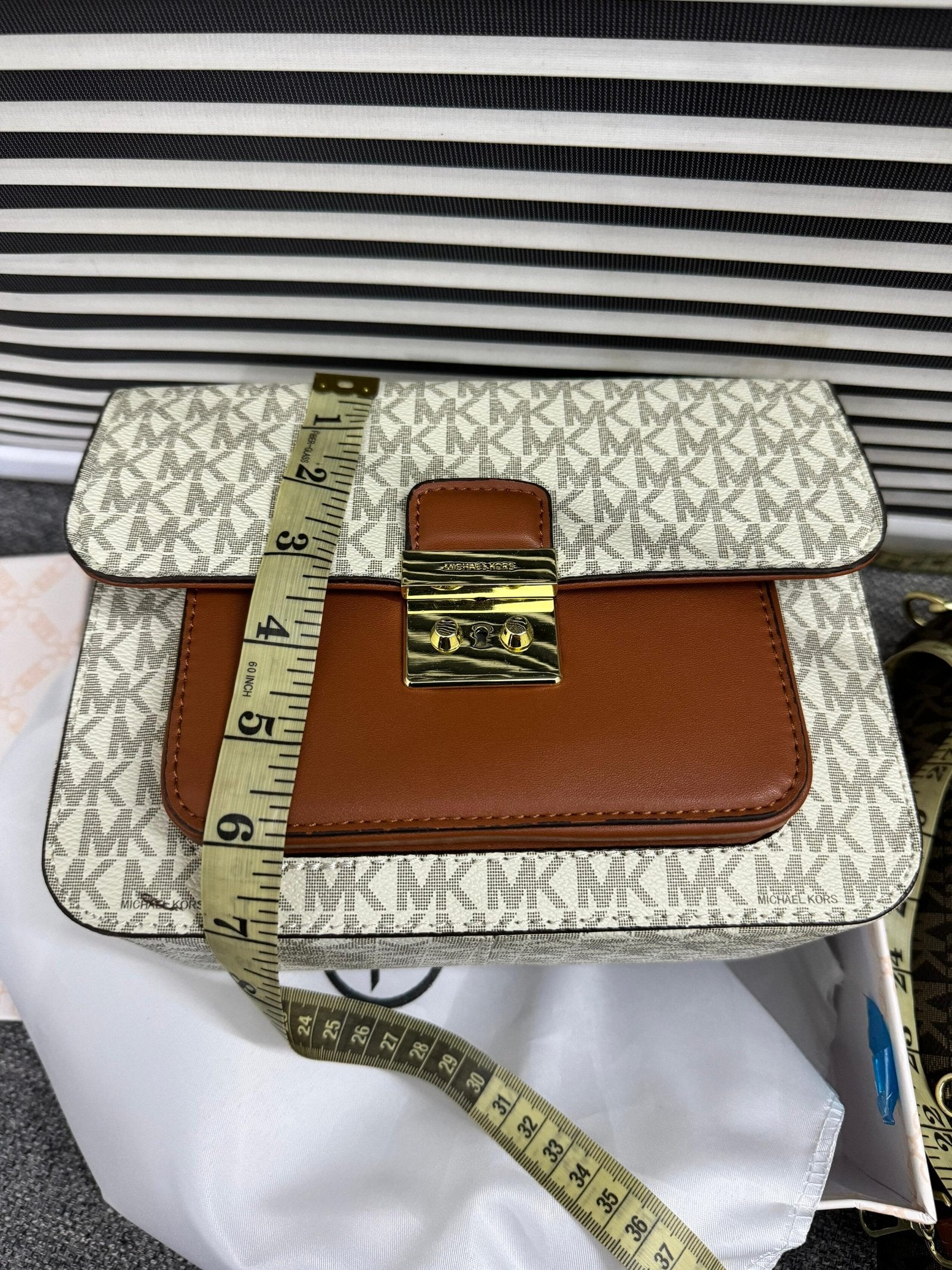 Michael Kors Monogram Canvas Flap Crossbody Bag