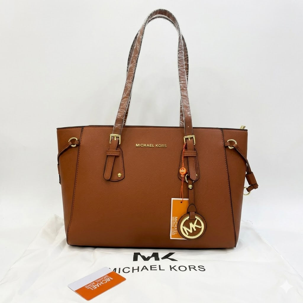 Michael Kors Charlotte Large Saffiano Leather Top-Zip Tote Bag