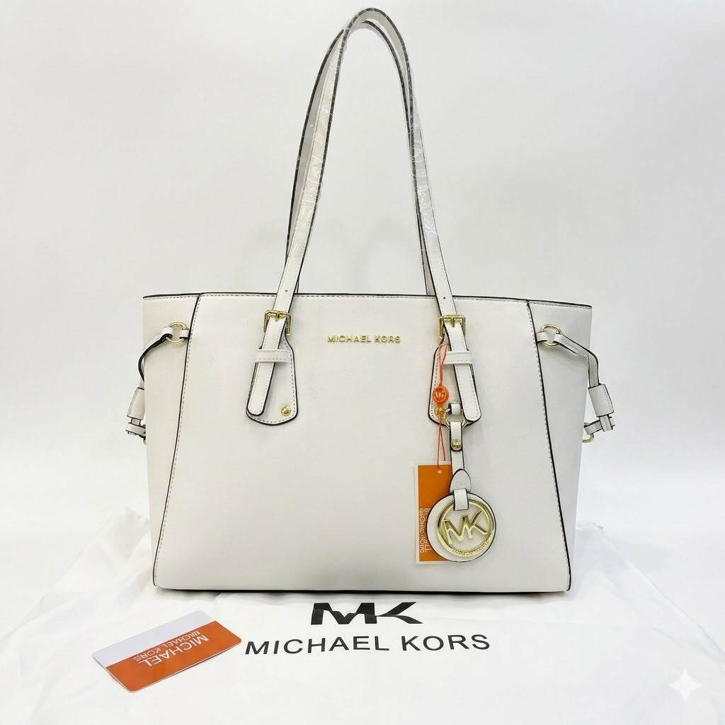 Michael Kors Charlotte Large Saffiano Leather Top-Zip Tote Bag