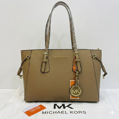 Michael Kors Charlotte Large Saffiano Leather Top-Zip Tote Bag