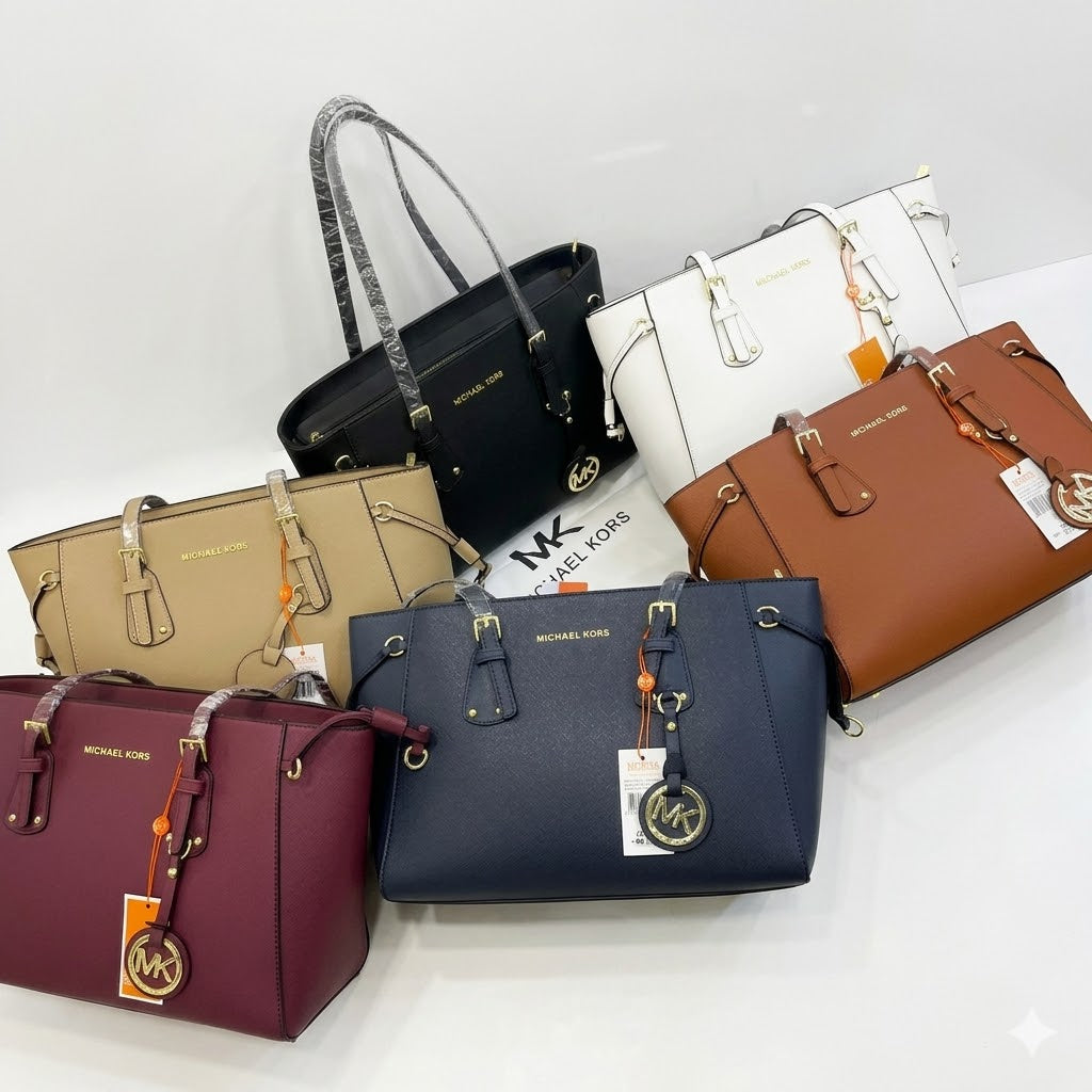 Michael Kors Charlotte Large Saffiano Leather Top-Zip Tote Bag