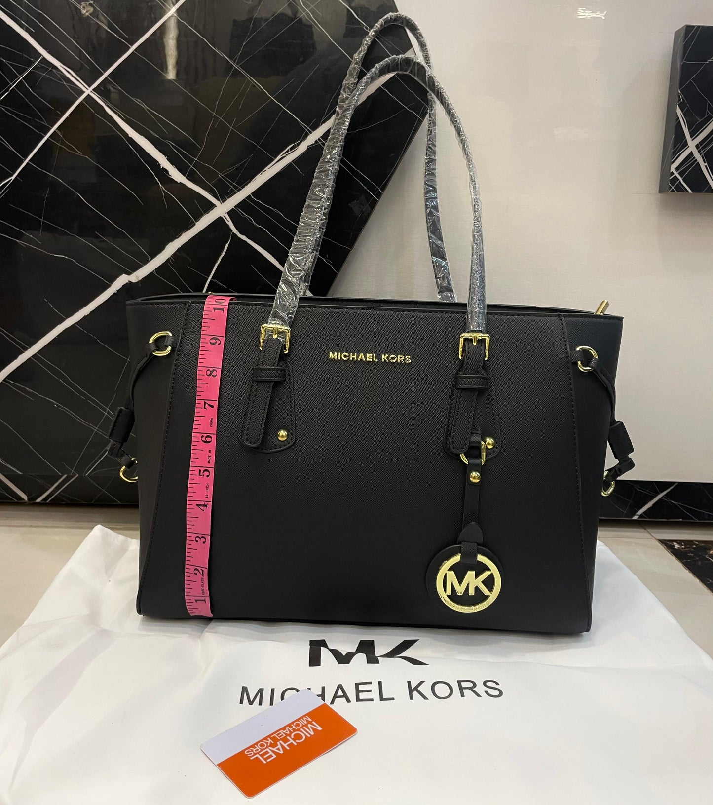 Michael Kors Charlotte Large Saffiano Leather Top-Zip Tote Bag