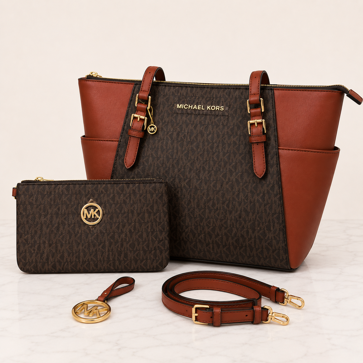 Michael Kors Charlotte Large Top-Zip Tote Bag