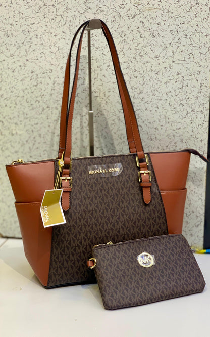 Michael Kors Charlotte Large Top Zip Tote (Signature Canvas)