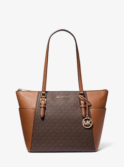 Michael Kors Charlotte Large Top Zip Tote (Signature Canvas)