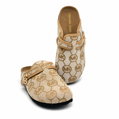 Michael Kors MK Monogram Buckle Mule Loafers