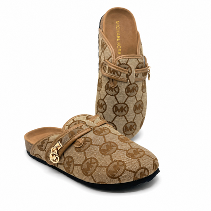 Michael Kors MK Monogram Buckle Mule Loafers