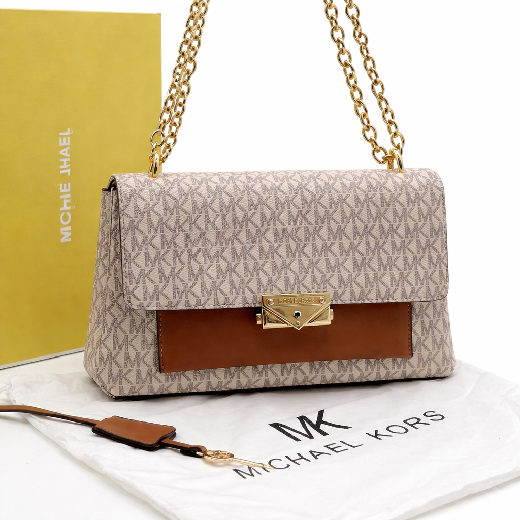 Michael Kors MK Monogram Chain Shoulder Bag