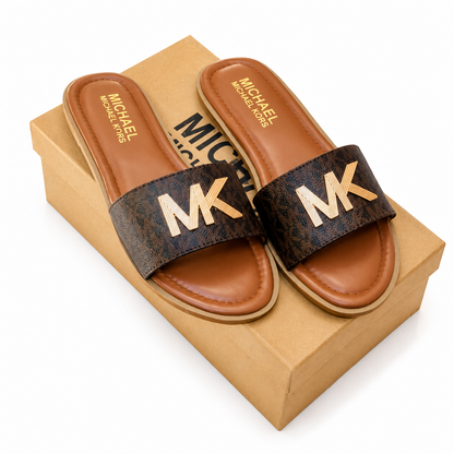Michael Kors MK Monogram Logo Slide Sandals