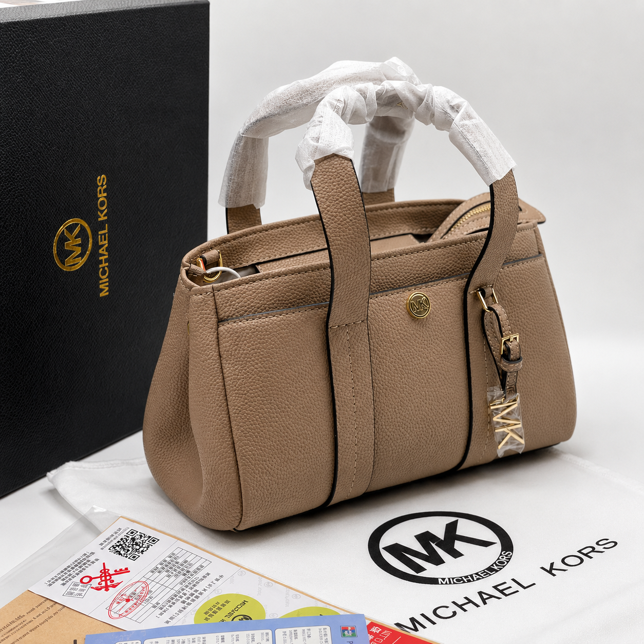 Michael Kors Mini Mercer Leather Satchel Bag