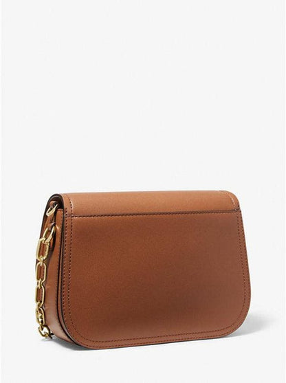 Michael Kors Parker Medium Leather Messenger Bag (Brown)