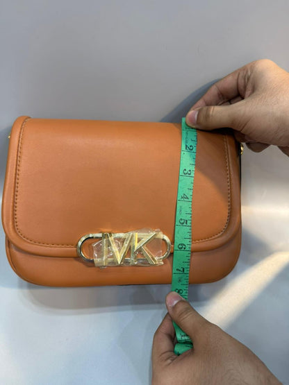 Michael Kors Parker Medium Leather Messenger Bag (Brown)
