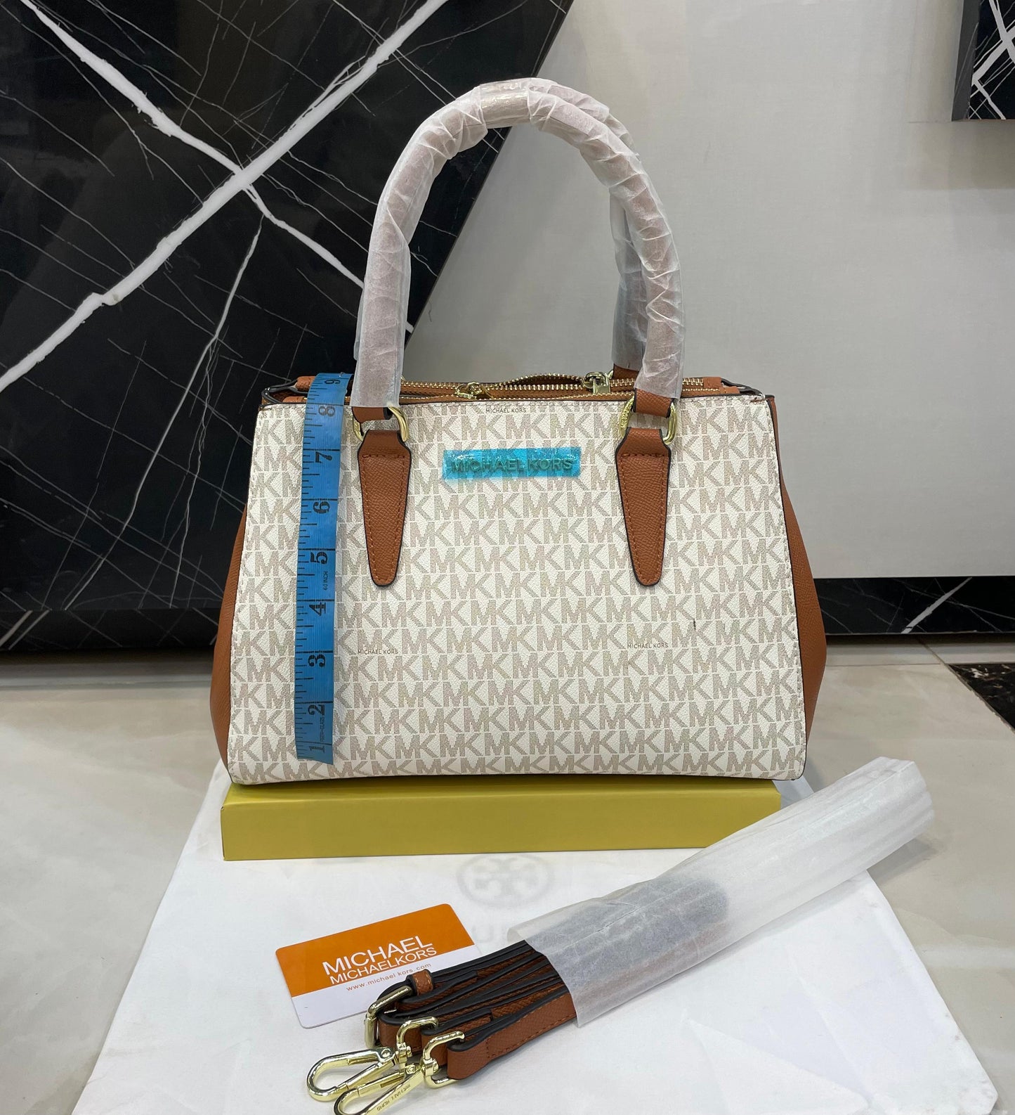Michael Kors Style Saffiano Leather Top-Handle Tote Bag