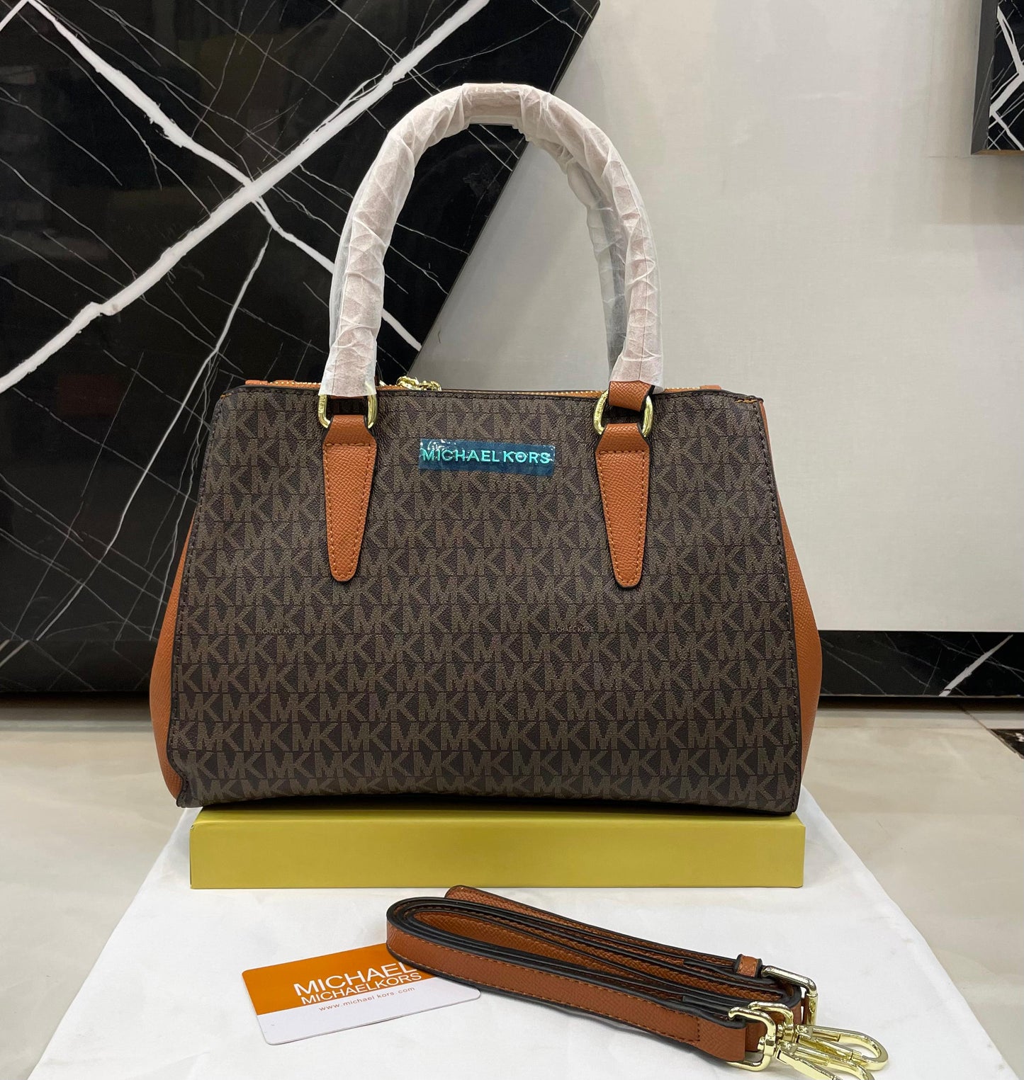 Michael Kors Style Saffiano Leather Top-Handle Tote Bag
