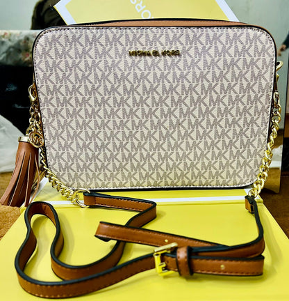 Michael Kors Jet Set Travel Large Crossbody Bag (MK Signature)