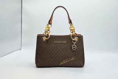 Michael Kors Signature MK Large Tote Bag with Chain Handle