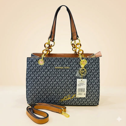 Michael Kors Signature MK Large Tote Bag with Chain Handle