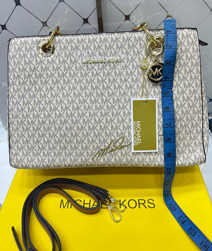 Michael Kors Signature MK Large Tote Bag with Chain Handle