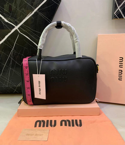 Miu Miu Embossed Logo Top-Handle Shoulder Bag