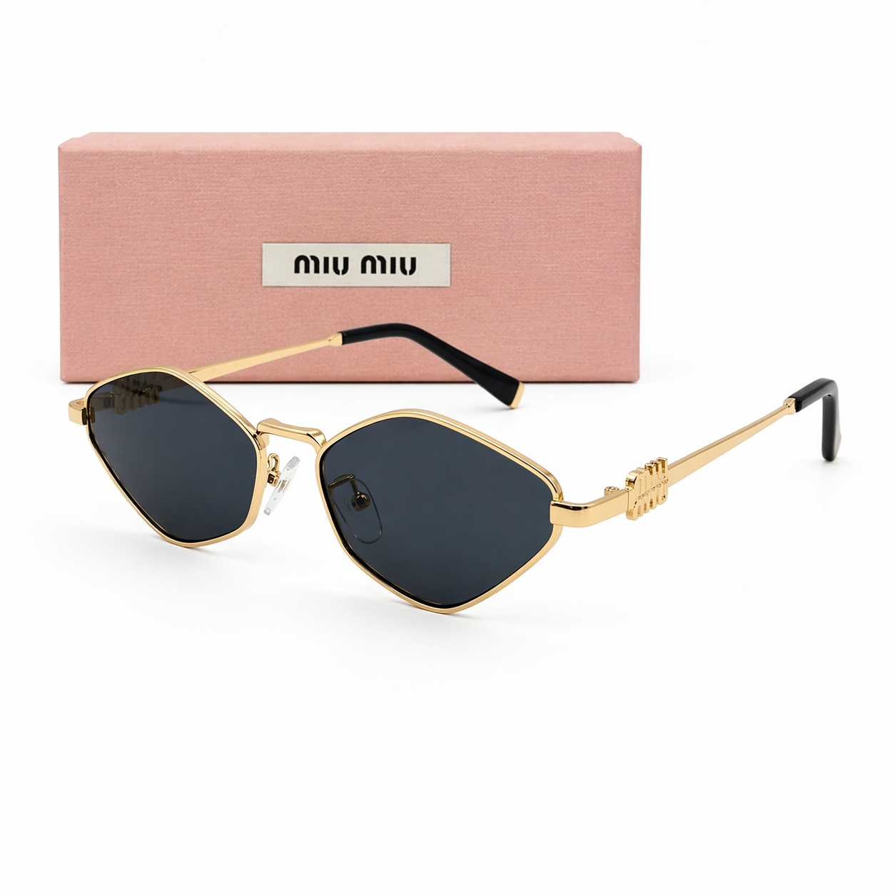 Miu Miu Modern Hexagon Metal Sunglasses
