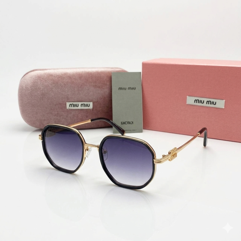 Miu Miu Round Metal Frame Sunglasses Style