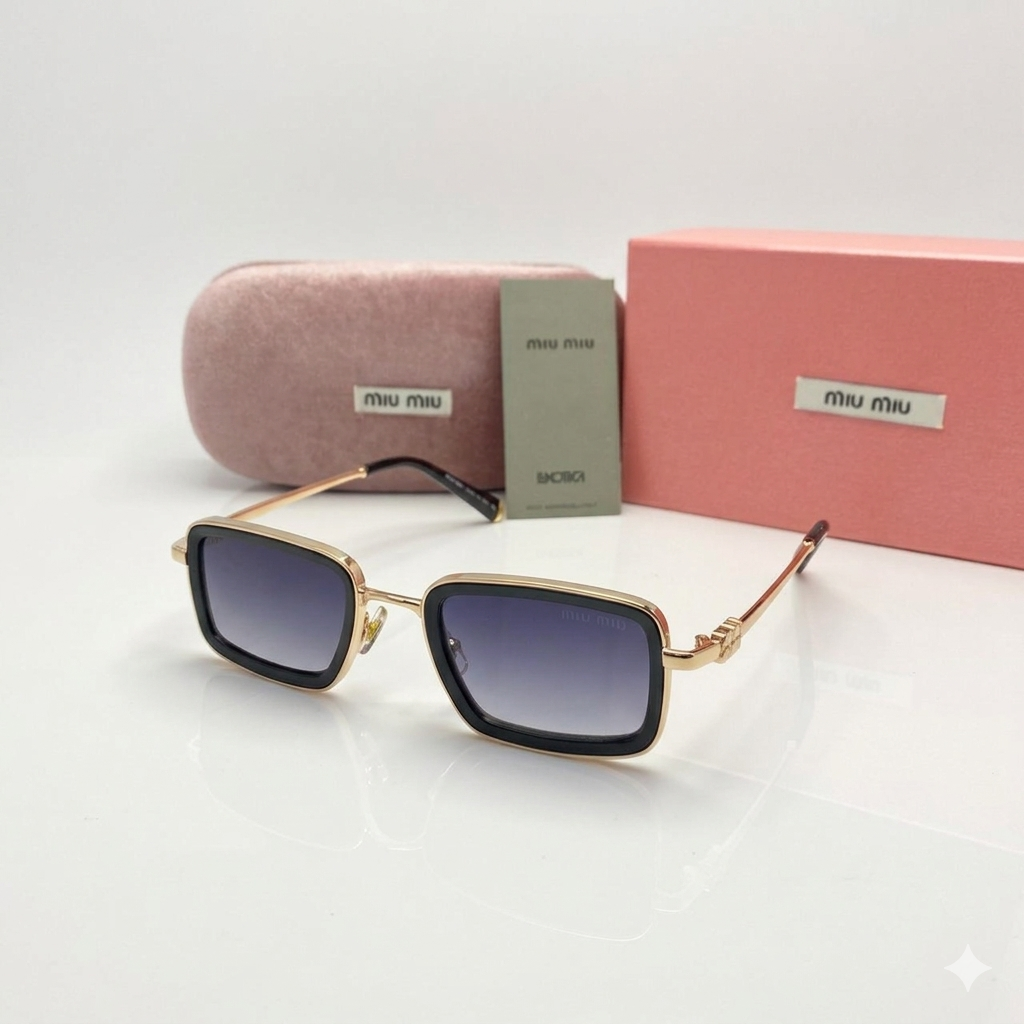 Miu Miu Square Rectangle Frame Sunglasses Style