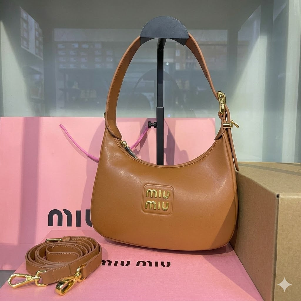 Miu Miu Wander Leather Hobo Bag