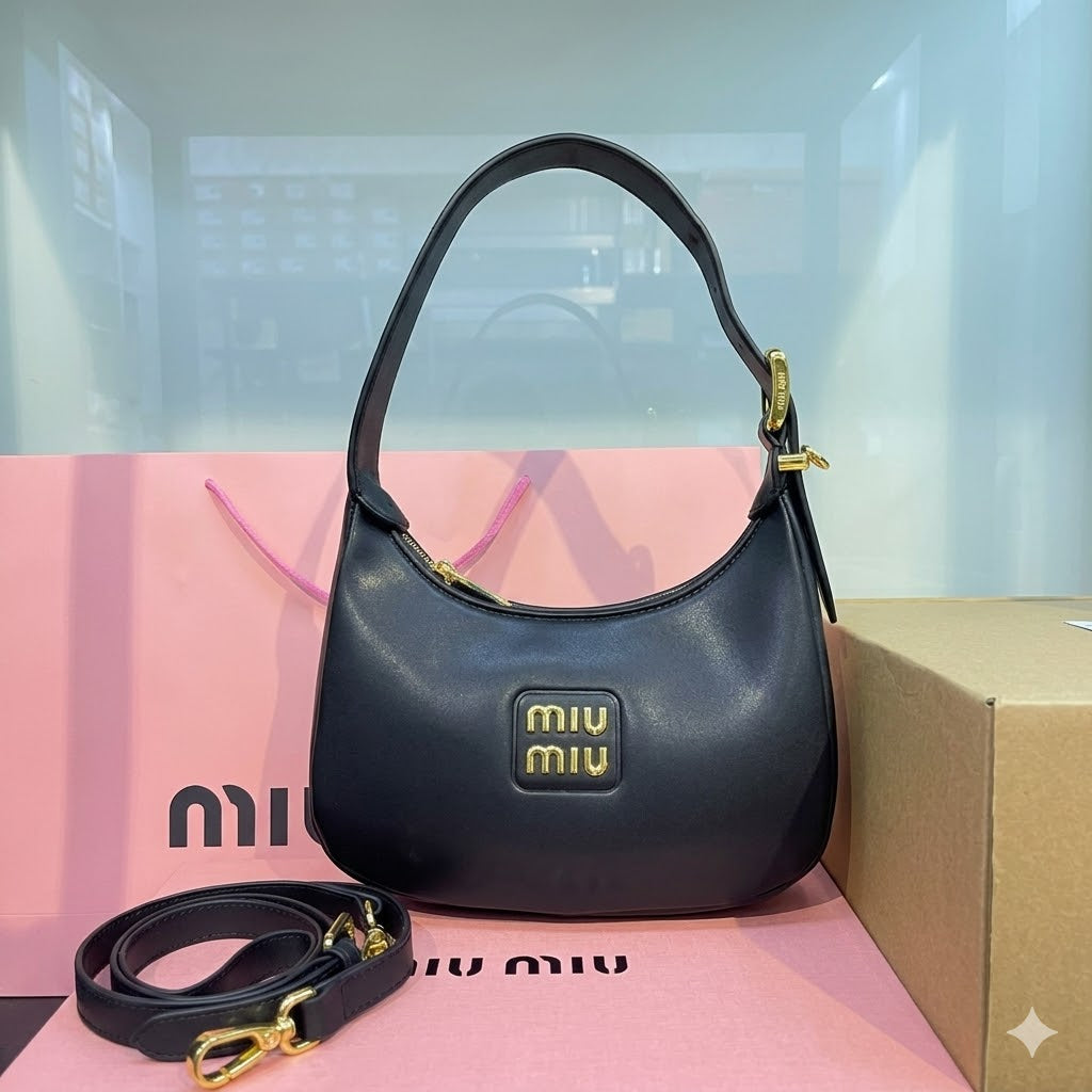 Miu Miu Wander Leather Hobo Bag