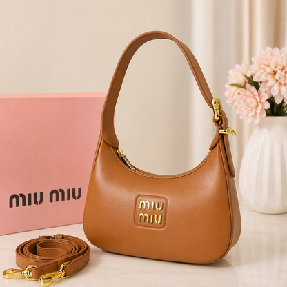 Miu Miu Wander Leather Hobo Bag