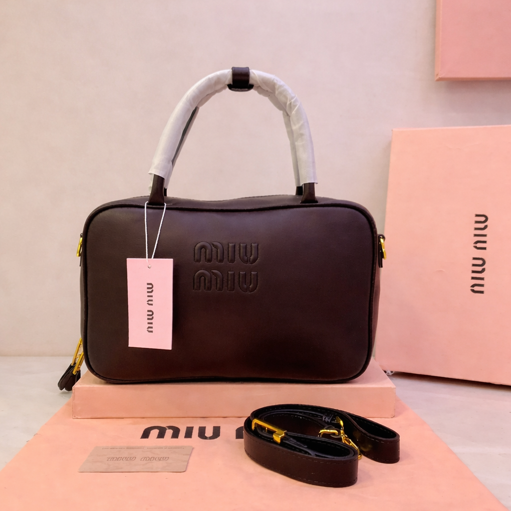 Miu Miu Embossed Logo Top-Handle Shoulder Bag
