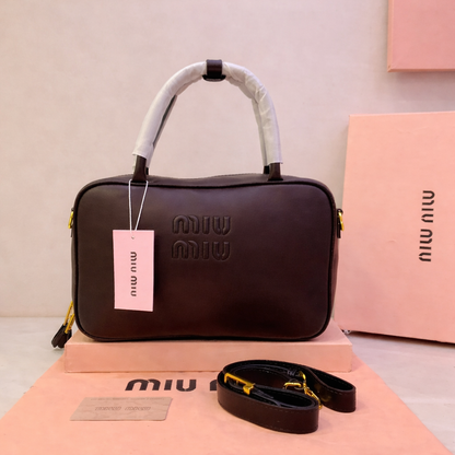 Miu Miu Embossed Logo Top-Handle Shoulder Bag