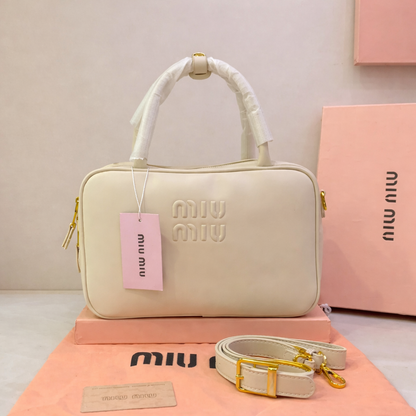 Miu Miu Embossed Logo Top-Handle Shoulder Bag